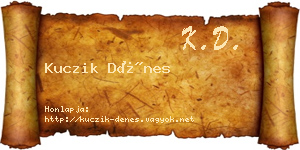 Kuczik Dénes névjegykártya