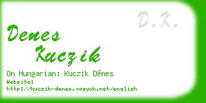 denes kuczik business card