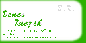 denes kuczik business card